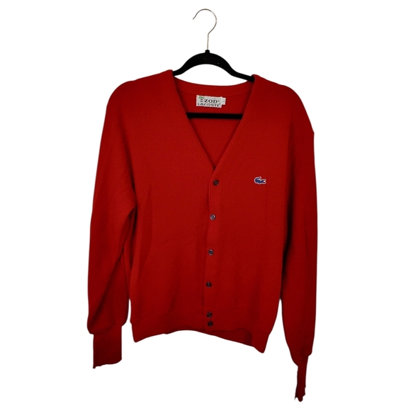 Lacoste Tops - Vintage Izod Lacoste Vibrant Red Cardigan Size L